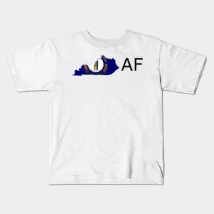 Kentucky Flag State Outline AF (black) Kids T-Shirt